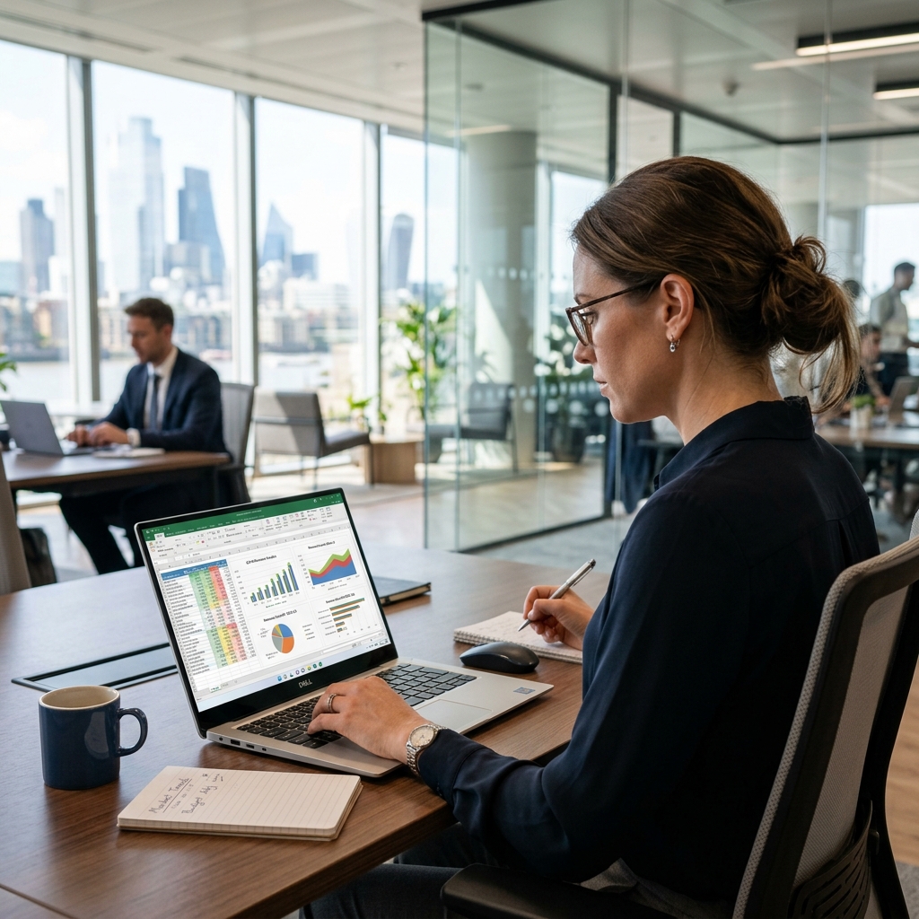 Finance Professional reviewing data